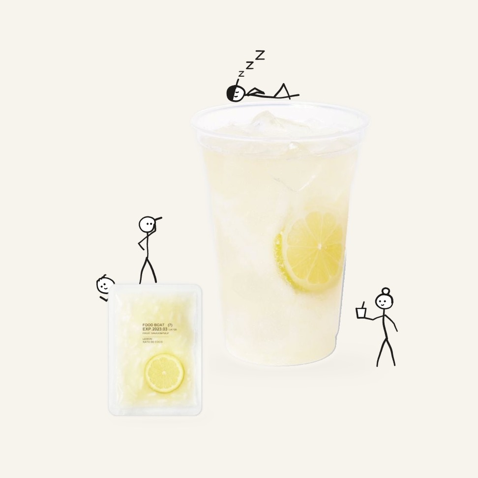 Frozen Fruit Sauce Lemon & Nata de Coco 130g
