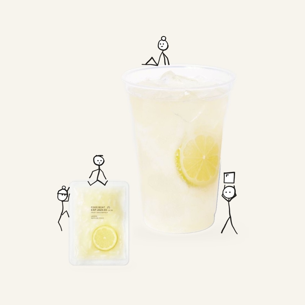 Frozen Reduced-Sugar Fruit Sauce Lemon & Nata de Coco 115g